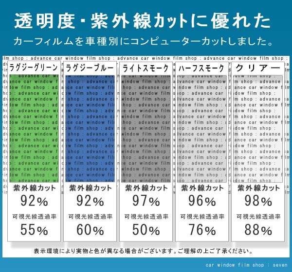 ラグジーグリーン　55％ 運転席、助手席　メルセデスベンツ　Aクラス　W177　ハッチバック　　カット済みフィルム_画像2