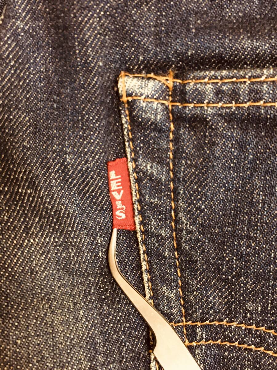 濃紺 ドス黒 当時物 60's 70's 501 オリジナル BIGE リーバイス W30 Levi's 赤耳 ジーンズ ヴィンテージ ビンテージ デニム 66 bige 501xx の画像5