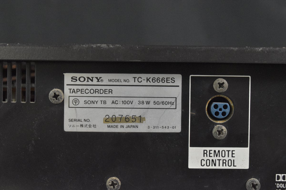 SONY ソニー TC-K666ES カセットデッキ【現状渡し品】★F_画像6