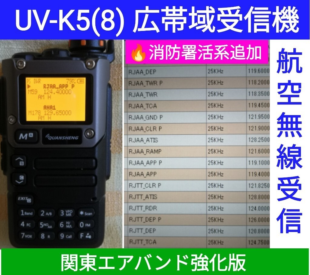 【エア関東強化】UV-K5(8) 広帯域受信機 未使用新品 エアバンドメモリ登録済 スペアナ機能 周波数拡張 日本語簡易取説 (UV-K5上位機),_画像1