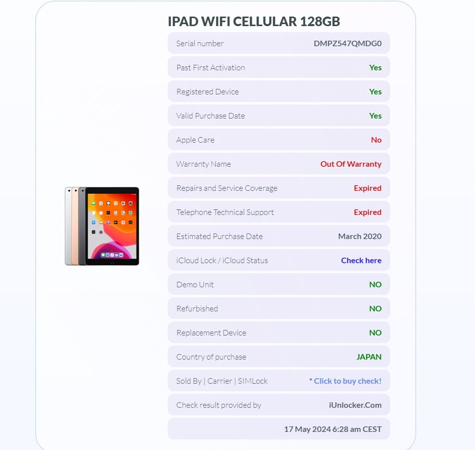 iPad 10.2インチ　第7世代　Wi-Fi 128GB 電源入らない　ロックOFF　ジャンク_画像4