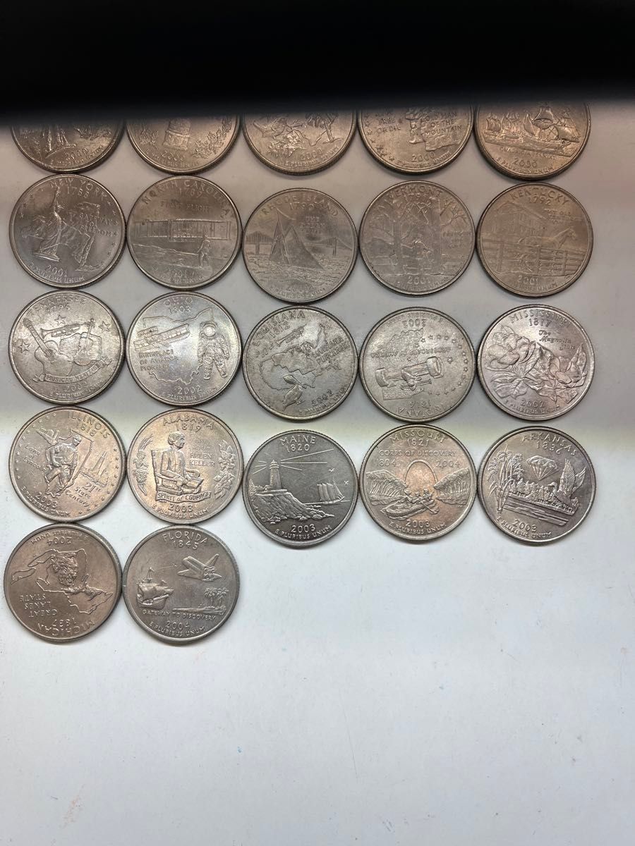 アメリカ　50州　記念コイン　27種　25セント　1999年から2004年