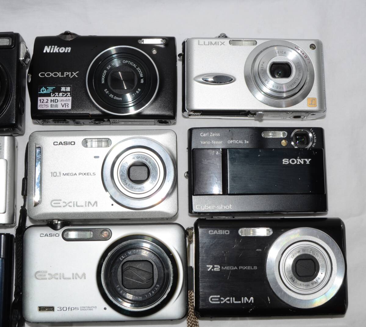 1 jpy ~( Junk ) digital camera 12 pcs NIKON, CASIO, SONY, PANASONIC, RICOH