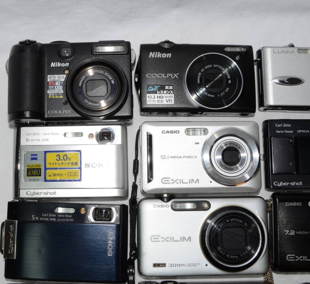 1 jpy ~( Junk ) digital camera 12 pcs NIKON, CASIO, SONY, PANASONIC, RICOH