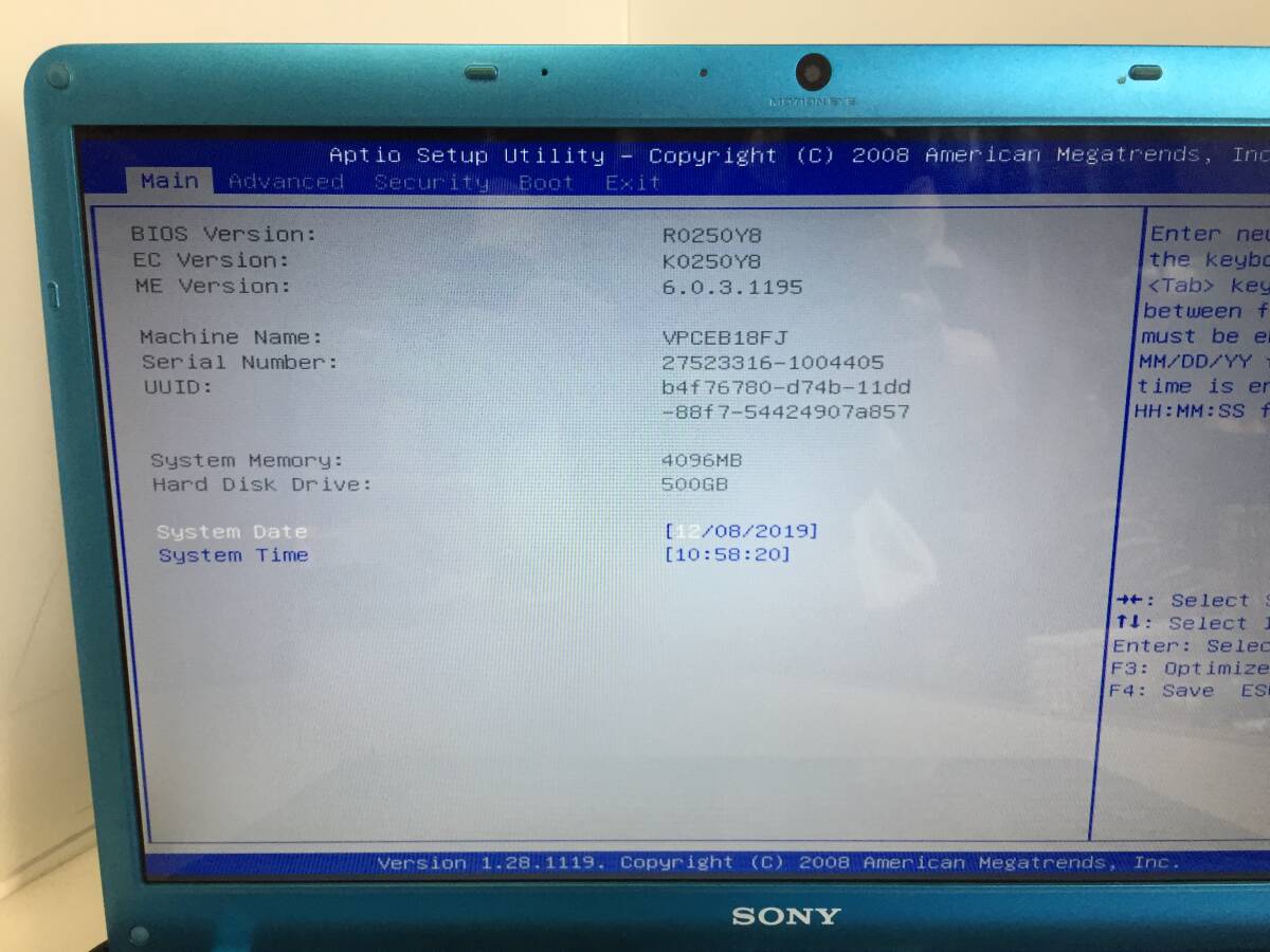 ★SONY VAIO PCG-71311N/VPCEB18FJ ノートPC Core i5-430M 2.26GHz 4GB/500GB【リカバリ済み/現状渡し】_画像3