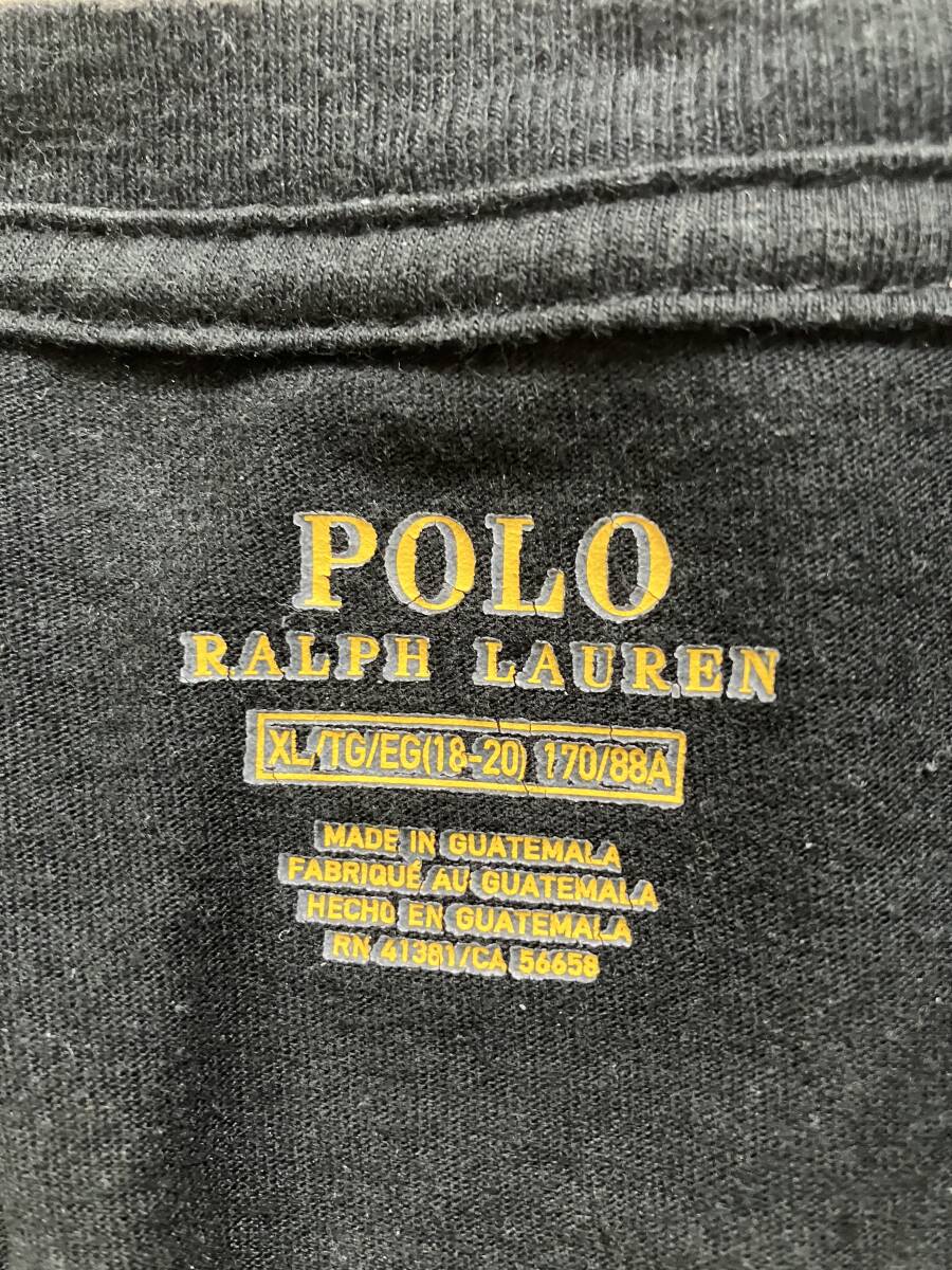 POLO RALPH LAUREN ポロラルフローレン 半袖Tシャツ ワンポイントロゴ 刺繍 メンズ カットソー ブラックXL（Lサイズ相当？）_画像2