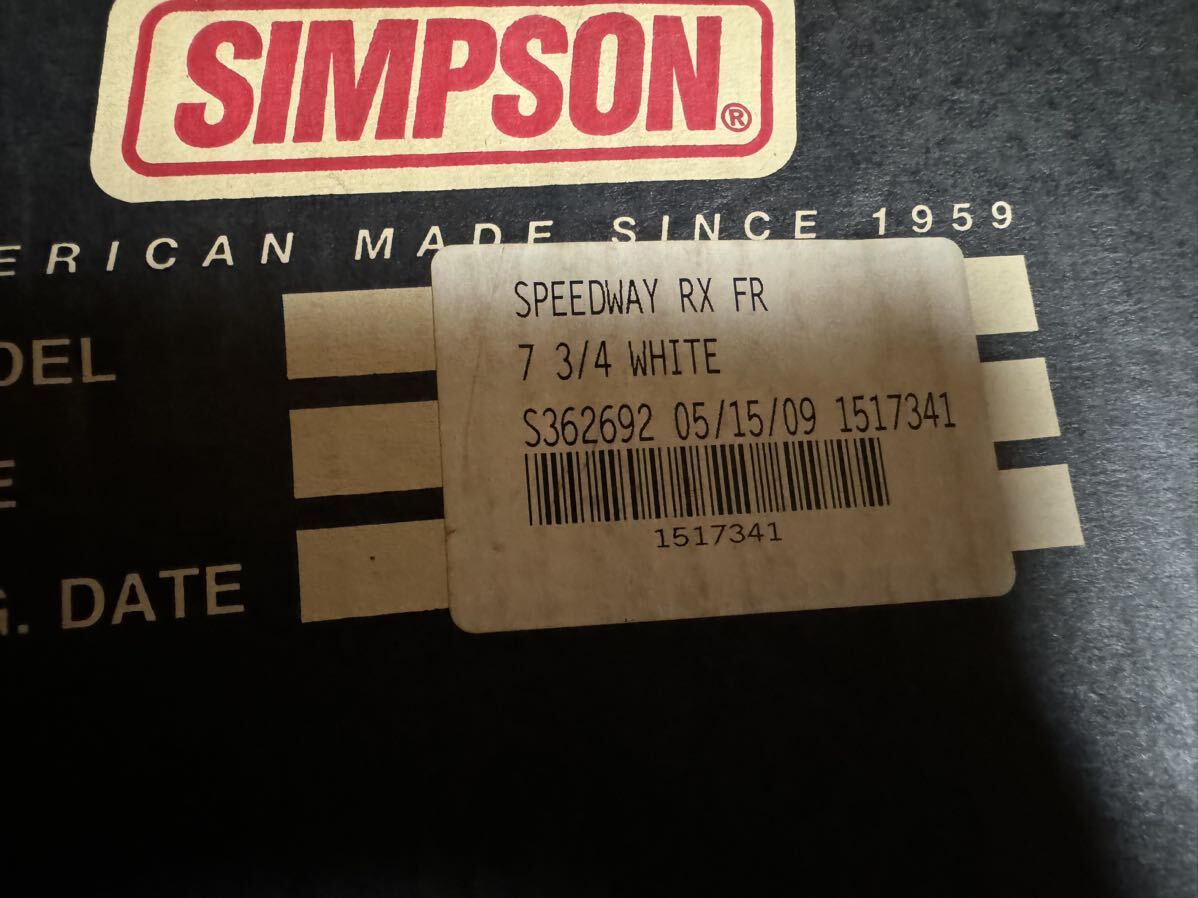  Simpson Speed way RX 4 wheel for helmet SIMPSON SPEEDWAY RX STIG same type size 7 3/4 Japan XL corresponding 