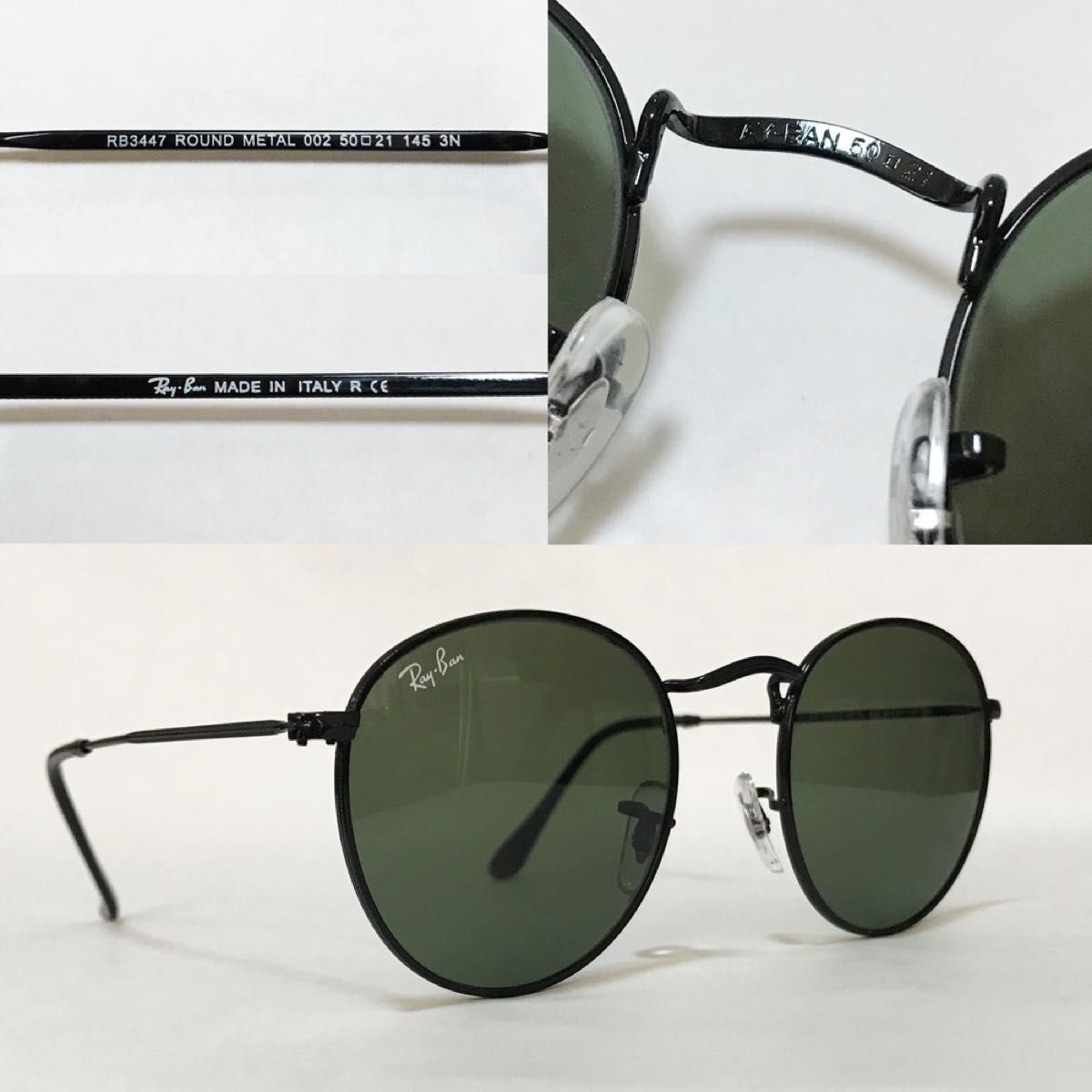 [新品付属品完備☆送料込み] RayBan レイバン ROUND METAL ラウンドメタル サングラス ブラック RB3447