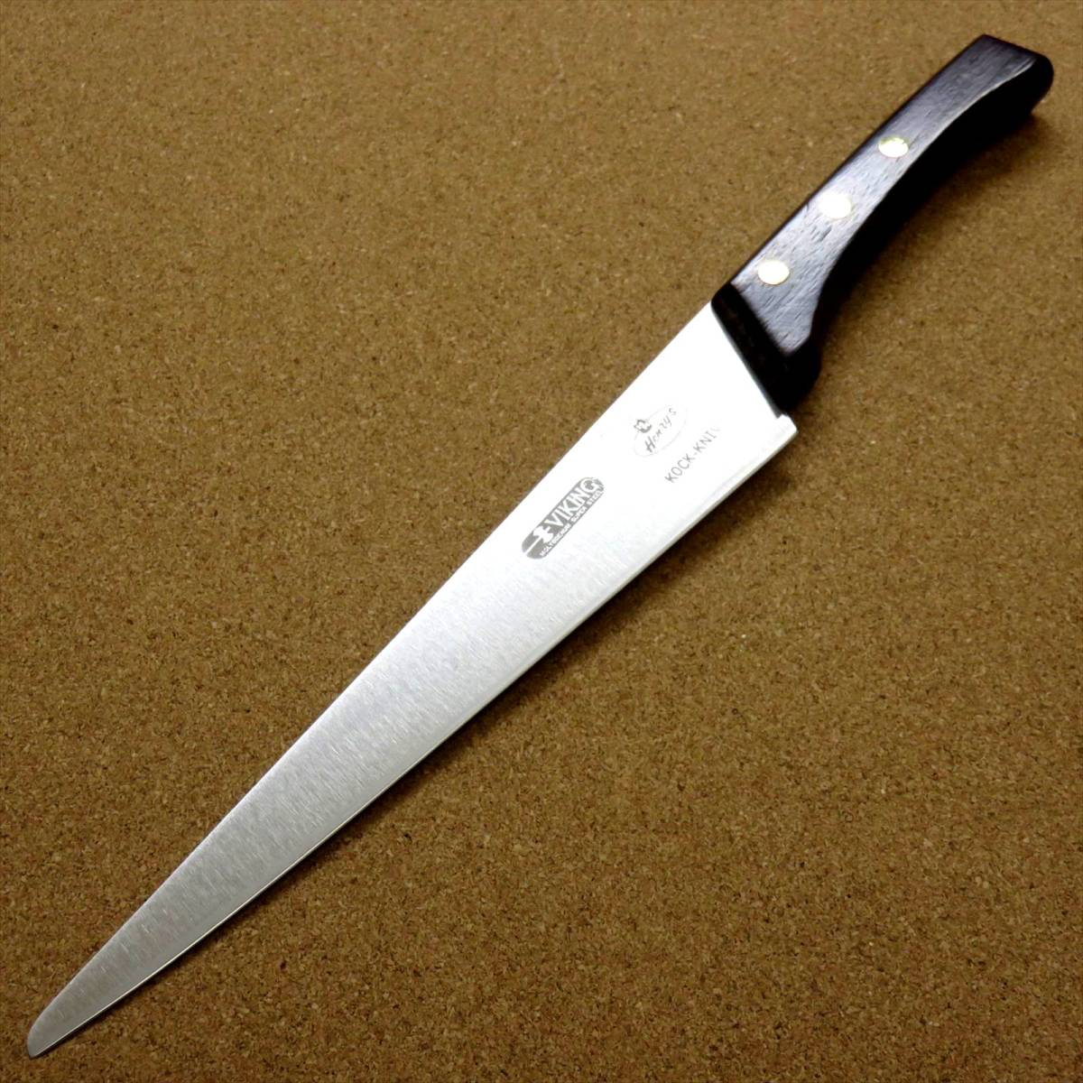 関の刃物 カービングナイフ 21.5cm (215mm) VIKING バイキング モリブデン バーベキュー 肉切包丁 両刃包丁 日本製 在庫処分品