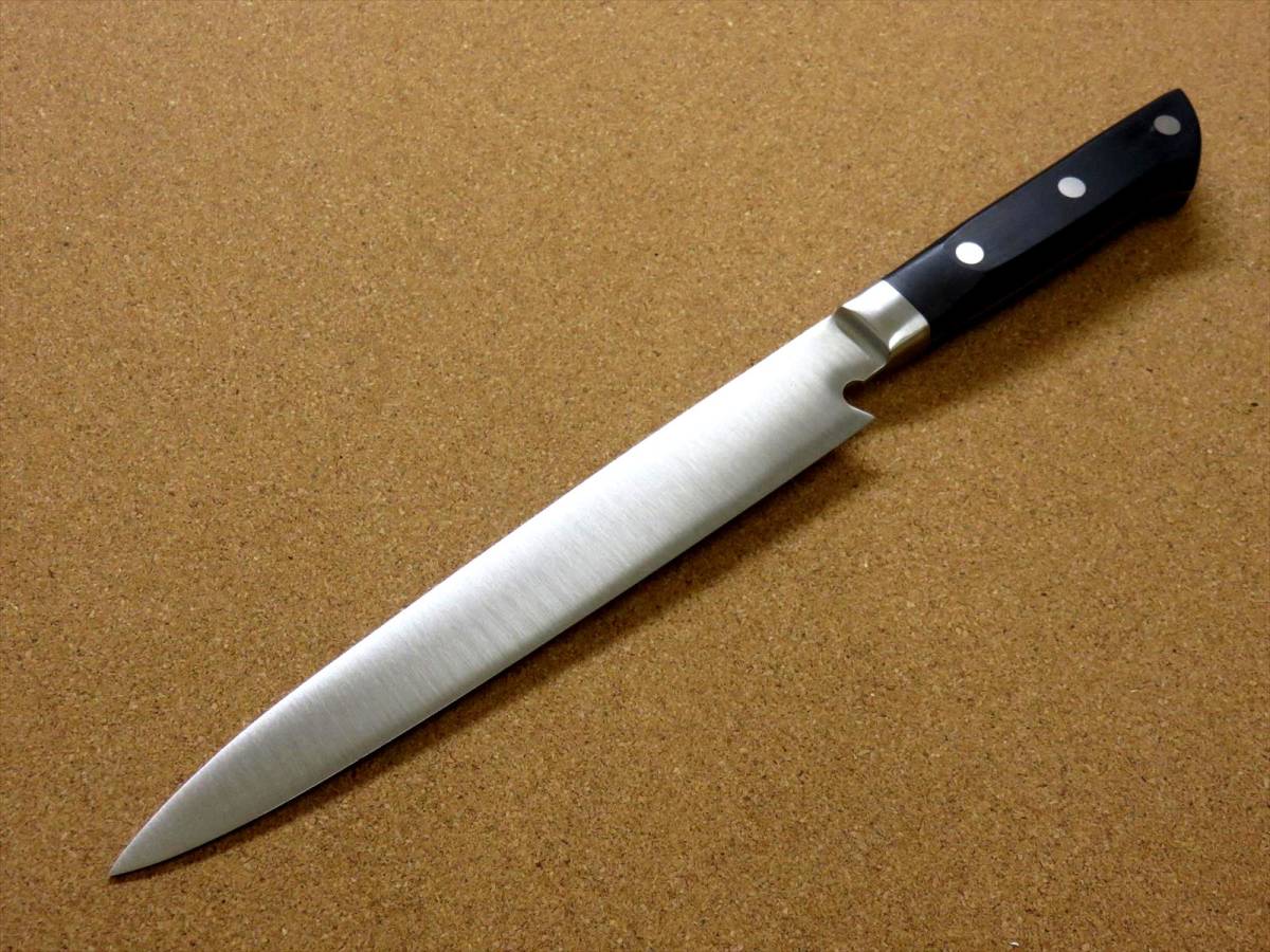関の刃物 刺身包丁 20.5cm (205mm) 濃州正宗作 ステンレス鋼 ABS樹脂 本通し 刺身を一方向に引き切る 刃渡り長めの片刃 右利き用 日本製