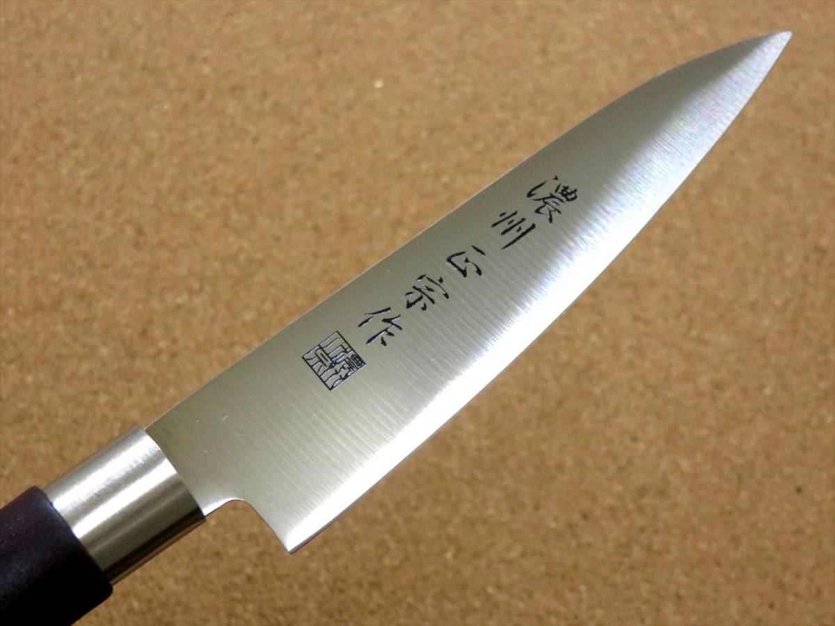 関の刃物 ペティナイフ 12cm (120mm) 濃州正宗作 ステンレス刃物鋼 果物包丁 野菜 果物の皮むき 飾り切りナイフ 小型の両刃万能 日本製