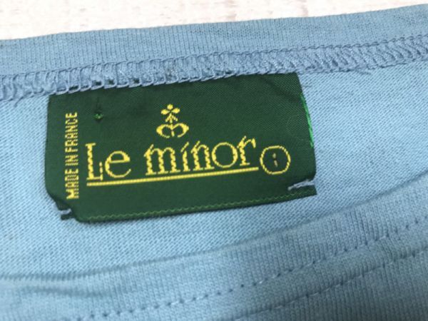  France made Le Minor Le minor French casual boat neck panel border bus k shirt long sleeve T shirt lady's cotton 100% size 1