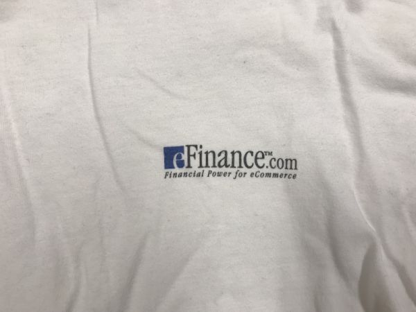 Finance ヘインズ Hanes オールド レトロ 古着 企業物 半袖Tシャツ カットソー メンズ ワンポイントプリント 大きいサイズ XL 白_画像3