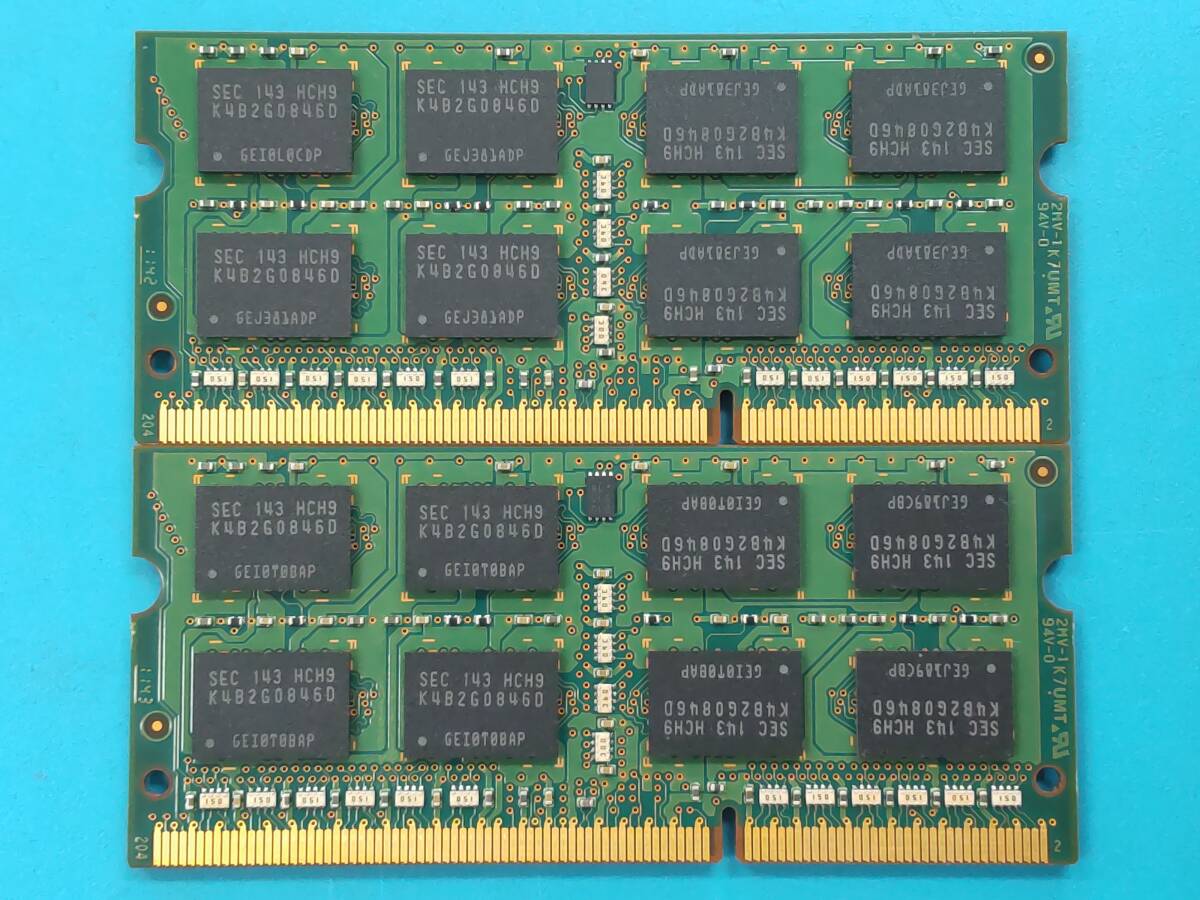 動作確認 SAMSUNG製 PC3-10600S 2Rx8 4GB×2枚組=8GB 11440030430の画像2