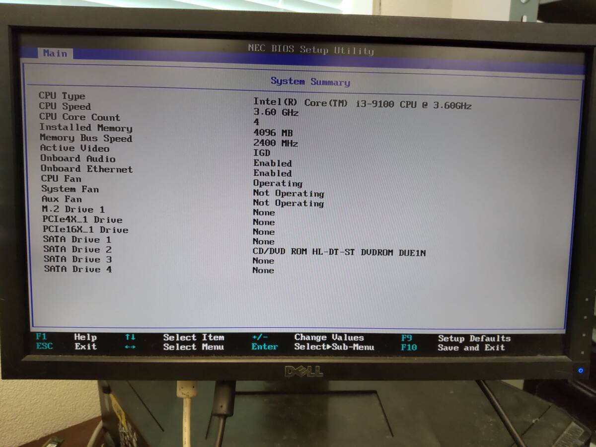 NEC PC-MKL36EZG5 i3-9100 Bios確認 ジャンク 721A_画像2