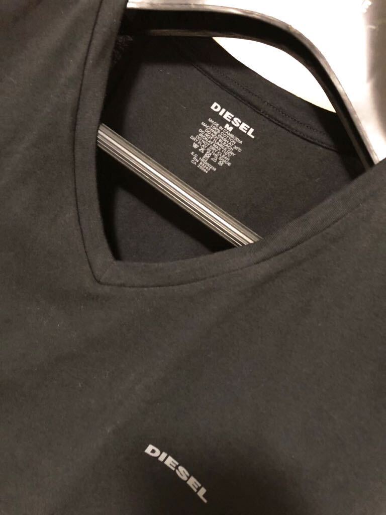 正規 DIESEL 新品未使用 BLACK（Vネック） 2021SSモデル cotton100% ディーゼル Tシャツ ブラック M★_画像2