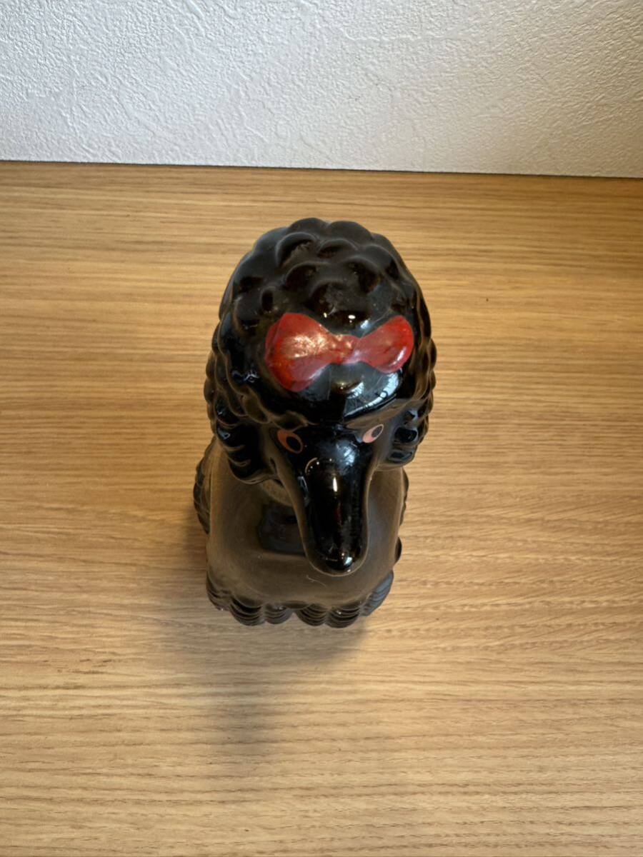ビンテージ プードル バーボン ボトル 陶器 置物 アンティーク 雑貨 犬 オブジェ 黒 ブラック Relco 1950年 昭和 レトロ ドールの画像8