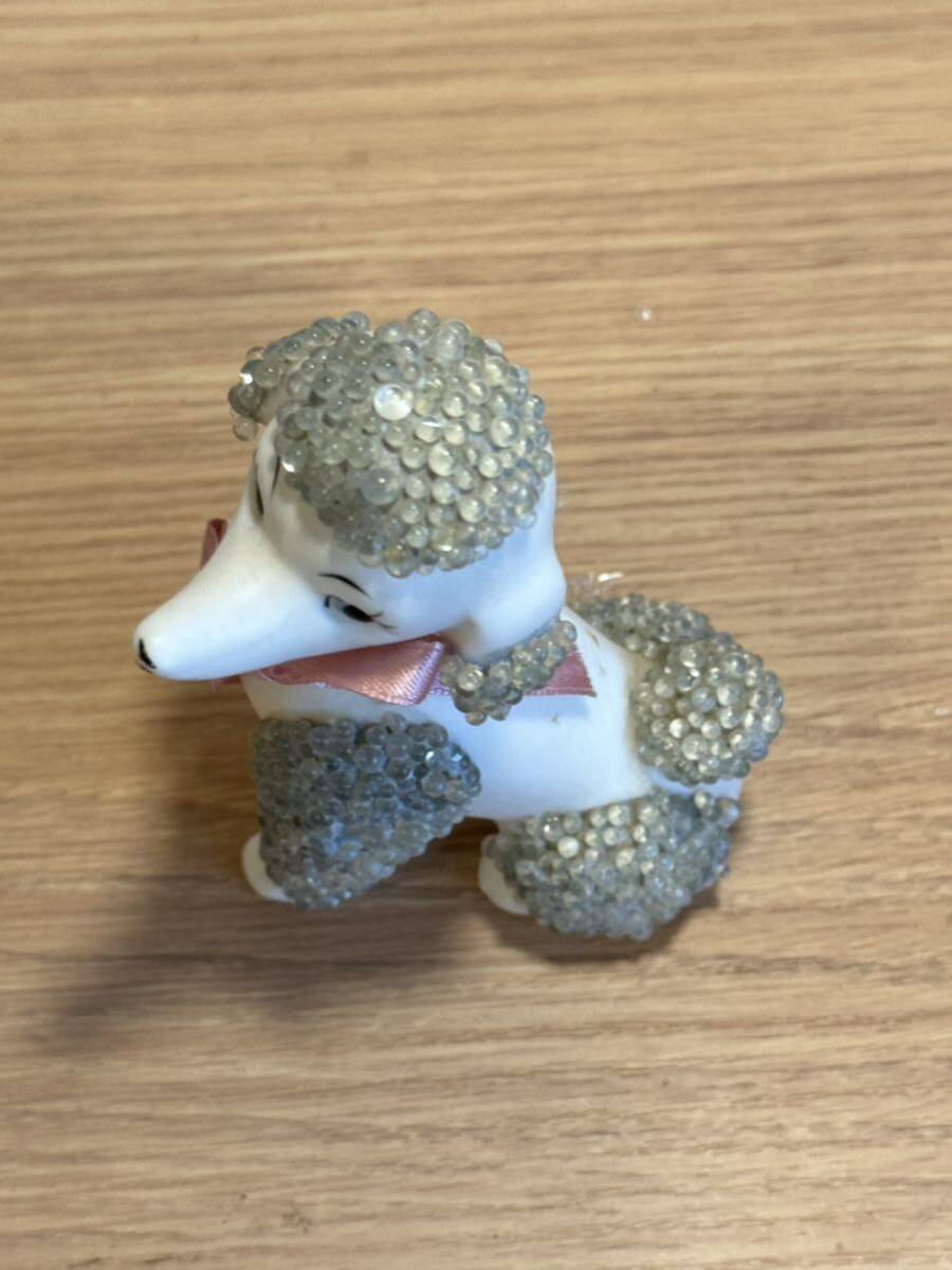 アンティーク プードル 陶器 日本製 置物 インテリア オブジェ アンティーク 犬 昭和 レトロ USA 雑貨 陶器人形 ビンテージ の画像6
