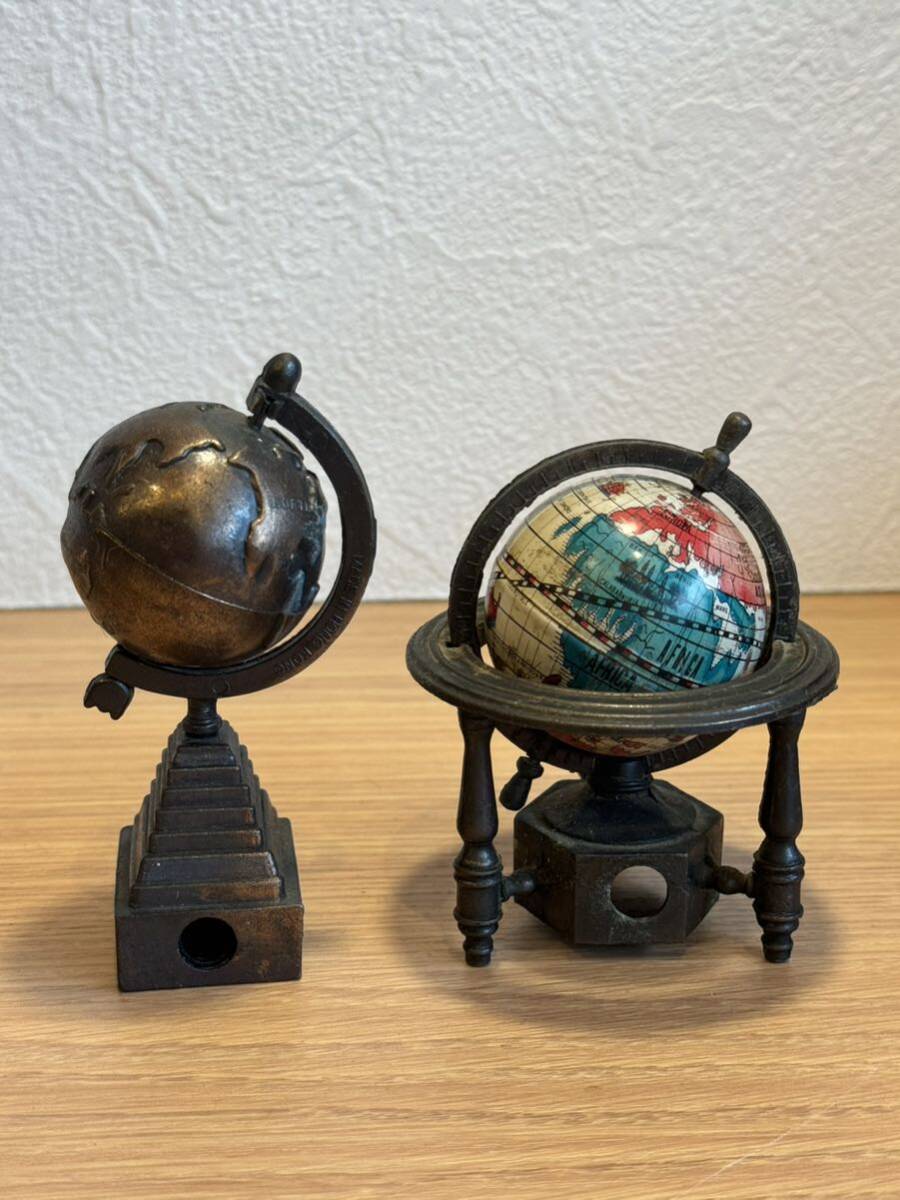  Vintage глобус точилка произведение искусства украшение интерьер античный комплект Showa Retro смешанные товары 