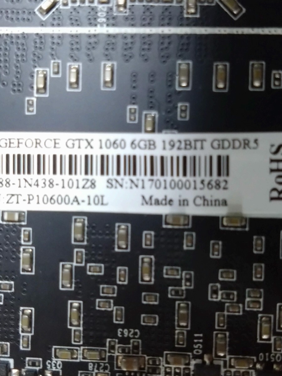 グラフィックボード NVIDIA GeForce ZOTAC GTX1060 6GB 美品 動作良好の画像6