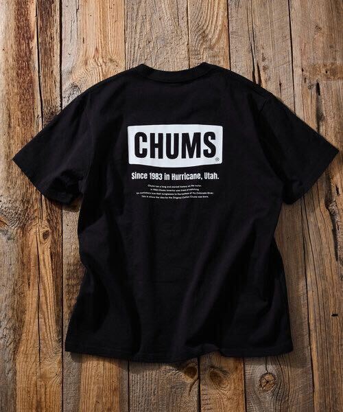  ограничение развитие CHUMS×FREAK\'S STORE/ Chums специальный заказ hi -тактный Lee задний принт вырез лодочкой футболка XL чёрный 