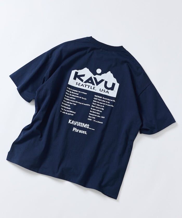 ограничение развитие KAVU/ Cub -KAVU×FREAK\'S STORE/ Cub - специальный заказ большой Silhouette задний принт футболка /TOUR TEE M темно-синий 
