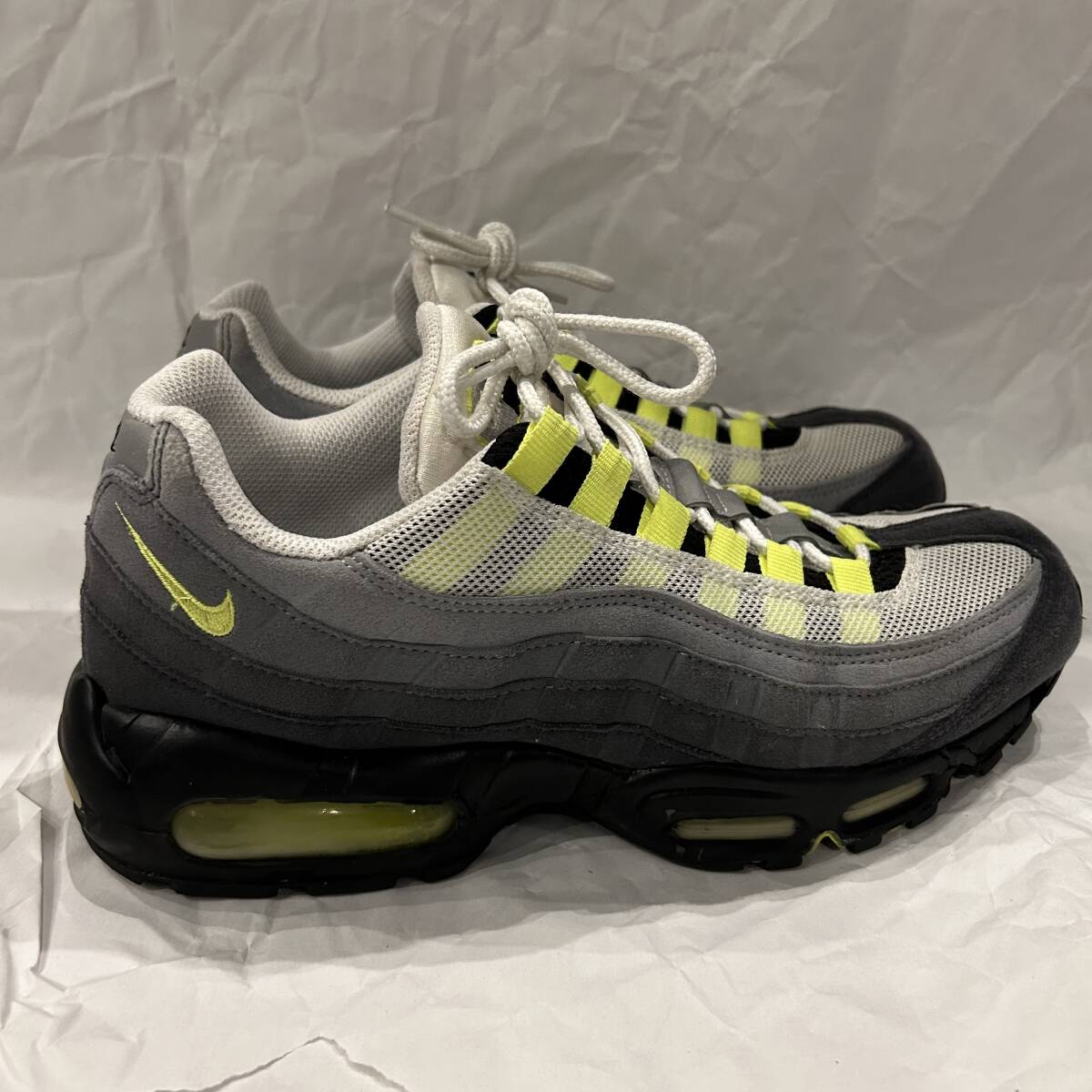 【中古】ジャンク NIKE AIR MAX 95 OG ナイキ エア マックス 95 ネオンイエロー 8.5 26.5cm_画像2