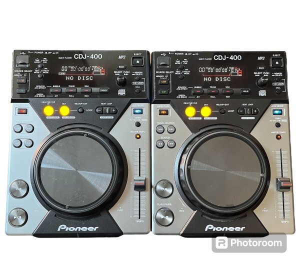 【美品】Pioneer CDJ-400 2台セット cdj400 ターンテーブル 電源ケーブル保証書説明書付属 パイオニア