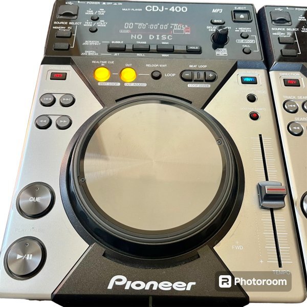 【美品】Pioneer CDJ-400 2台セット cdj400 ターンテーブル 電源ケーブル保証書説明書付属 パイオニア