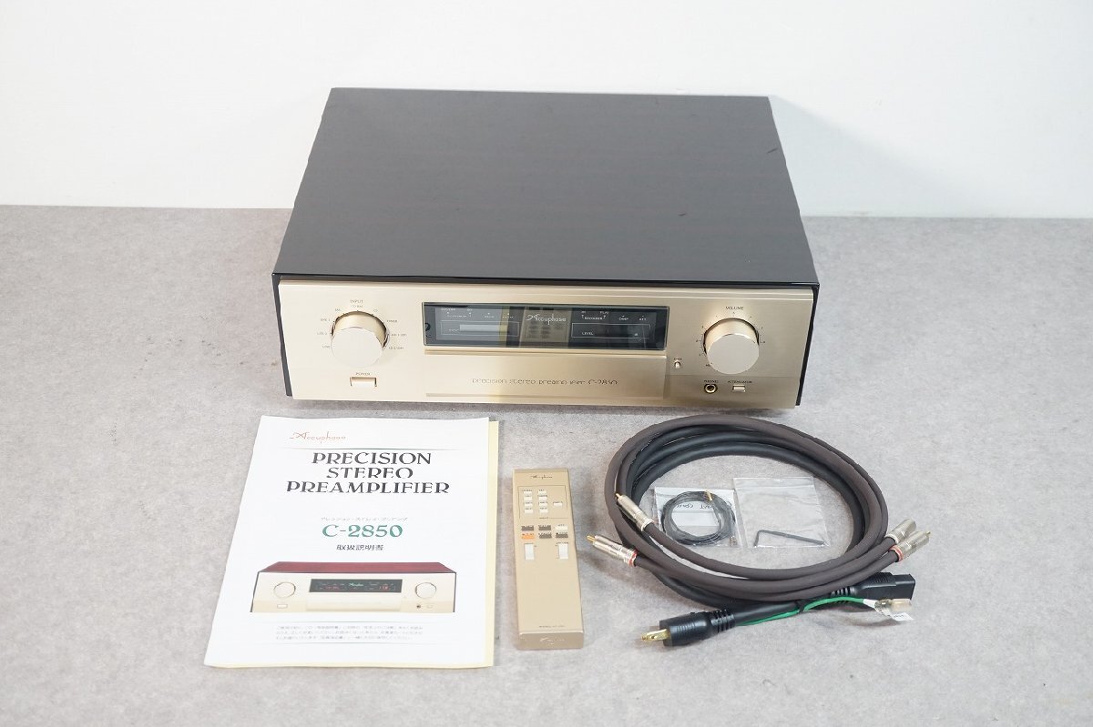 [NZ][E4312717S] beautiful goods Accuphase Accuphase C-2850 pre-amplifier line amplifier control amplifier remote control, owner manual etc. attaching 