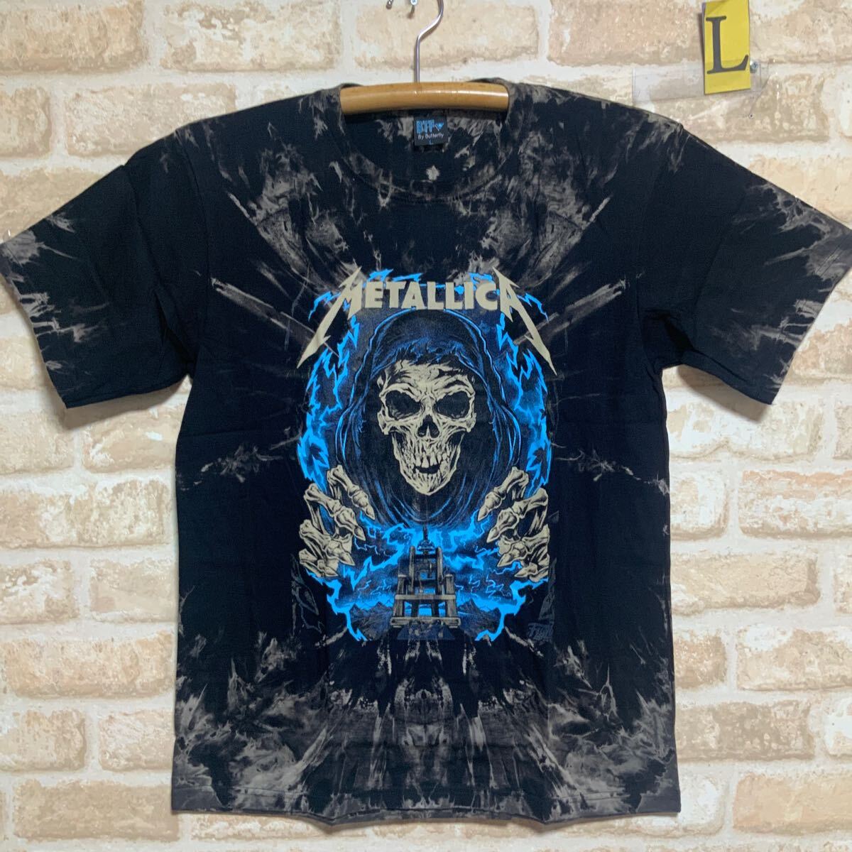 メタリカ　Metallica スカル　Tシャツ　Lサイズ　半袖Tシャツ バンドTシャツ ロックTシャツ タイダイ　絞り染め　ムラ染_画像1