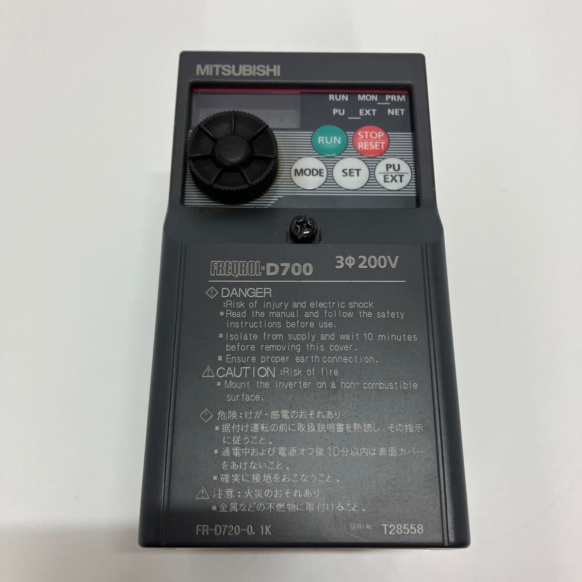 三菱　MITSUBISHI　FR-D720-0.1K　インバータ　通電確認のみ　A-629_画像2