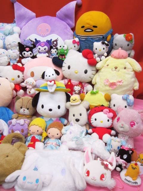 D6801L * Sanrio Kitty my mero black mi Cinnamoroll ... Thai knee tea m other rare * soft toy large amount . summarize 