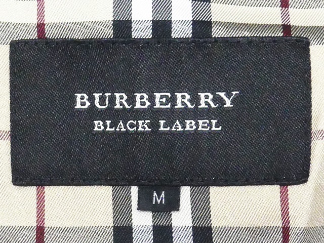 即決☆BURBERRY BLACK LABEL☆メンズM レザーパイピングダウン