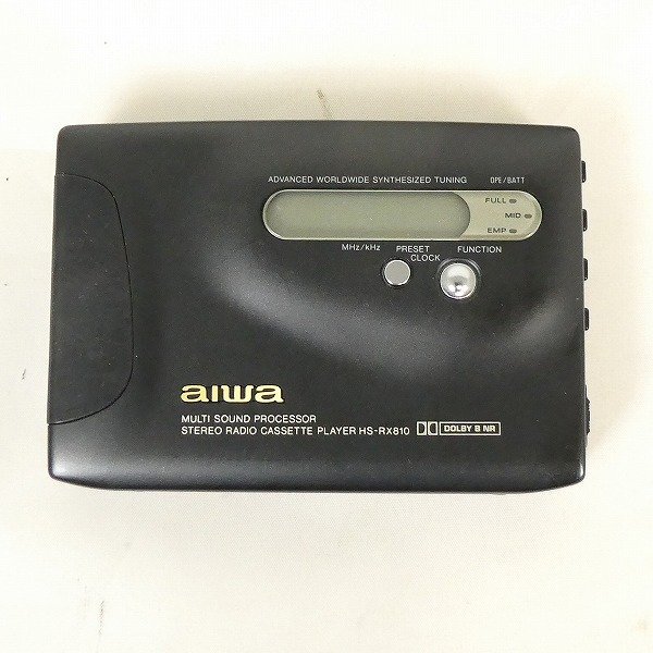 Aiwa aiwa кассетная магнитола HS-RX810 черный адаптор батарея держатель слуховай аппарат наружная коробка и т.п. приложен Junk #DZ468s#