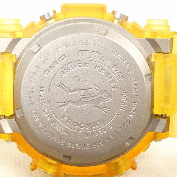  Casio CASIO G-SHOCK G shock wristwatch Frogman DW-8200 belt bezel exchange Divers watch present condition goods #DZ511s#