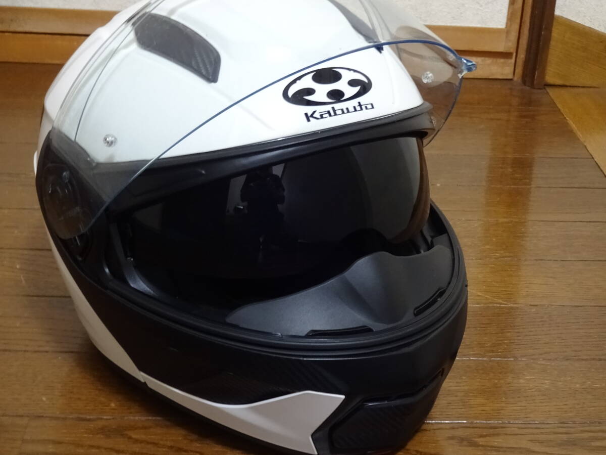 訳あり中古 OGK Kabuto RYUKI システムヘルメット ホワイト Mサイズ（57-58）_画像4