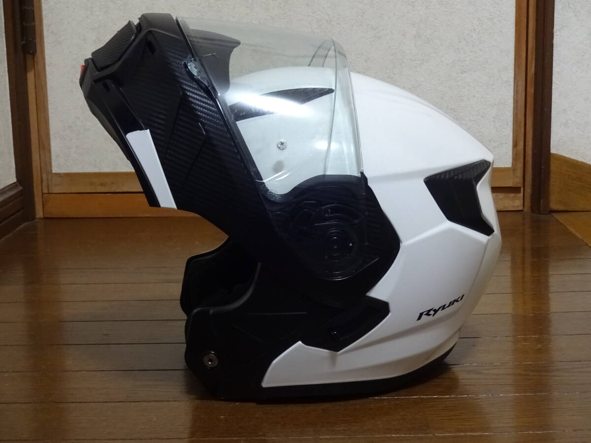 訳あり中古 OGK Kabuto RYUKI システムヘルメット ホワイト Mサイズ（57-58）_画像5