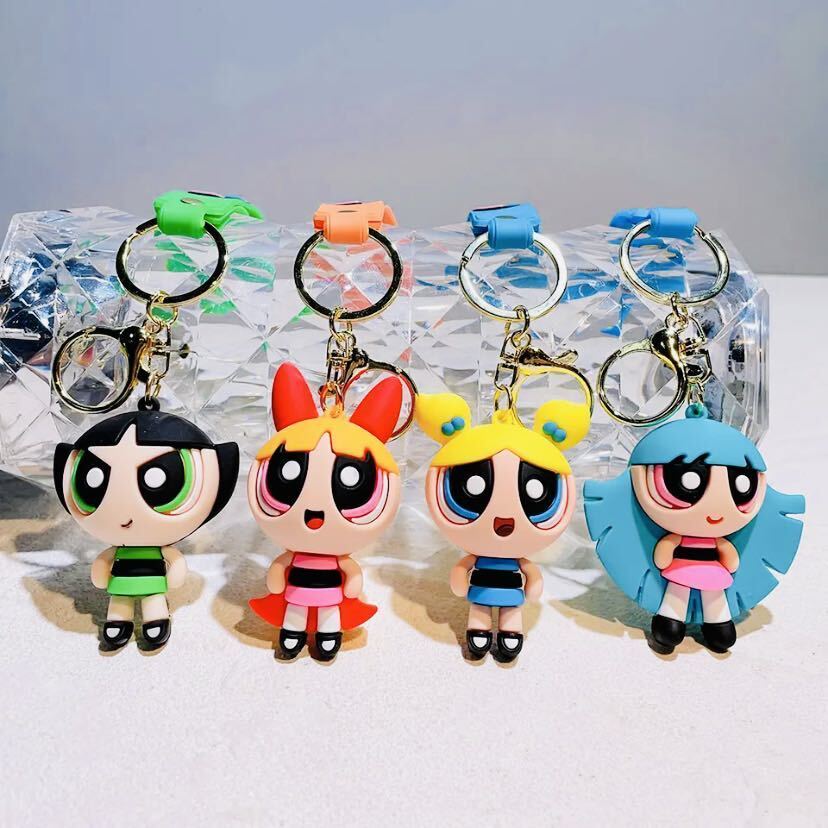 パワパフガールズ キーホルダー》ラバー シリコン 3D フィギュア パワパフガールズ キーホルダー》ラバー シリコン 3D フィギュア