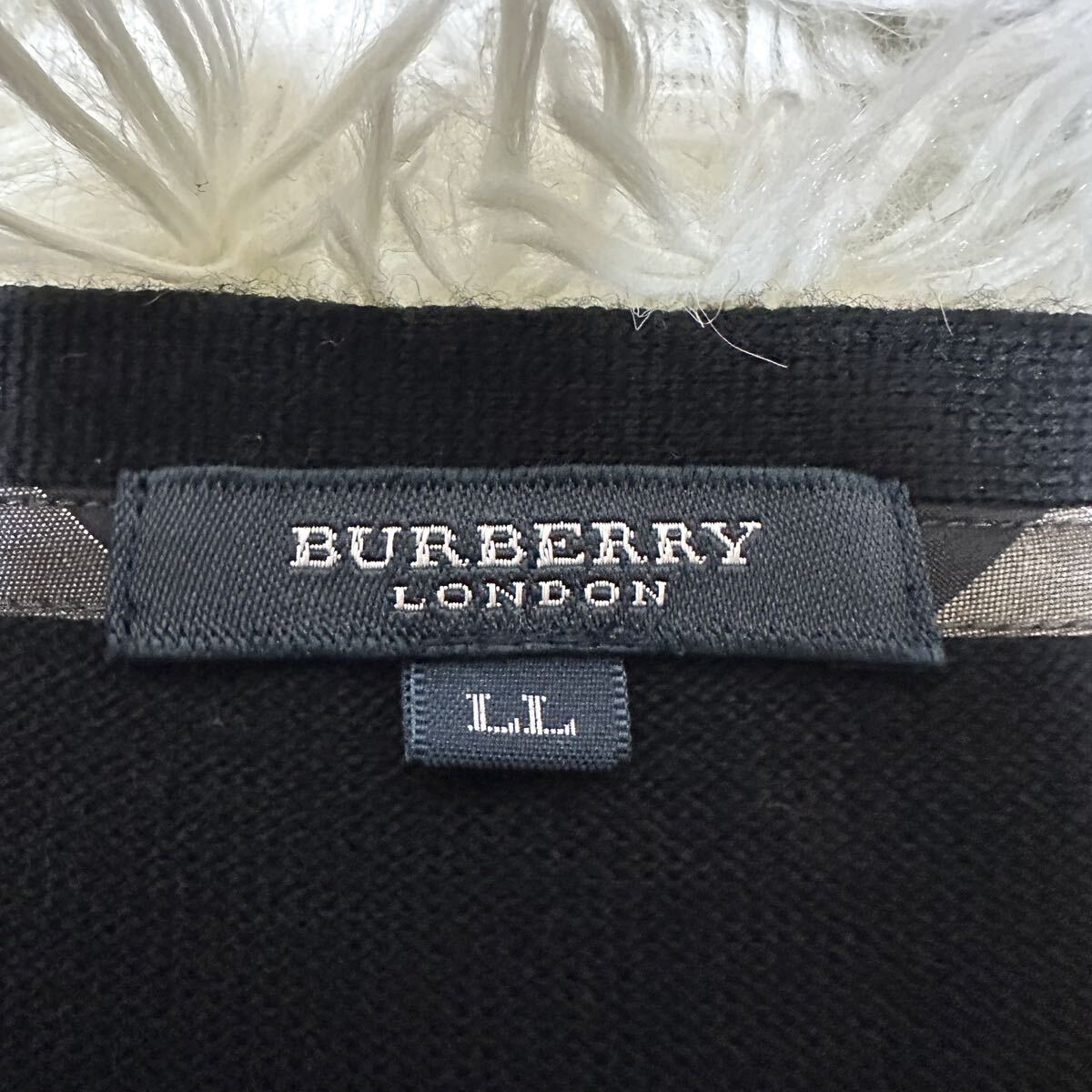BURBERRY LONDON バーバリーロンドン セーター カーディガン ニット 春夏 薄手 ブラック 黒 ホースロゴ LLサイズの画像5