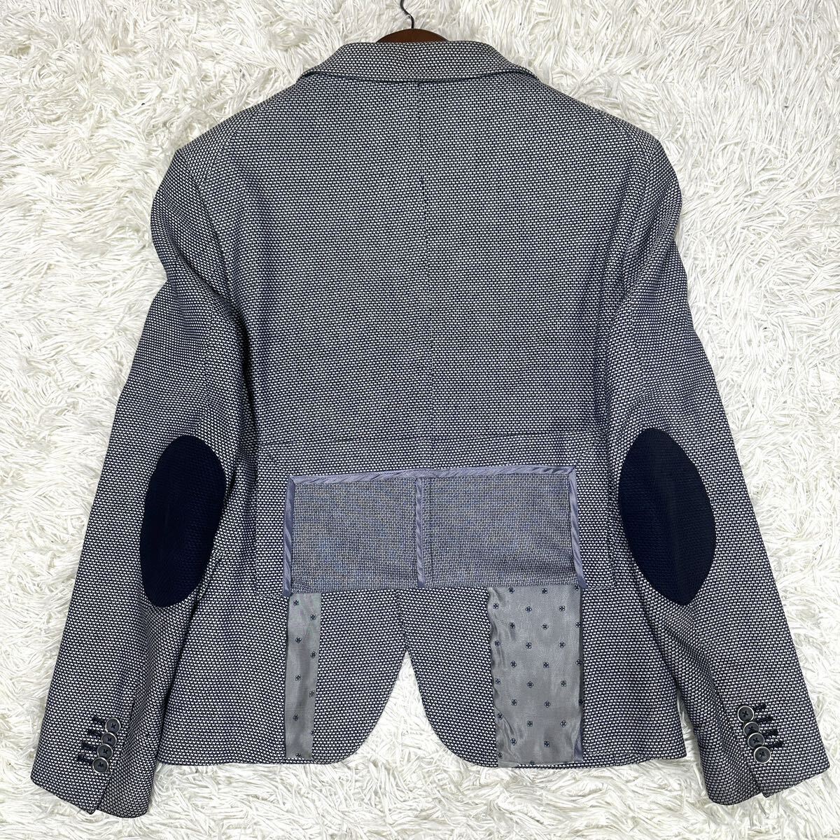 ZARA ザラ テーラードジャケット ブレザー アンコンジャケット 春夏素材 エルボーパッチ グレー M相当サイズの画像8