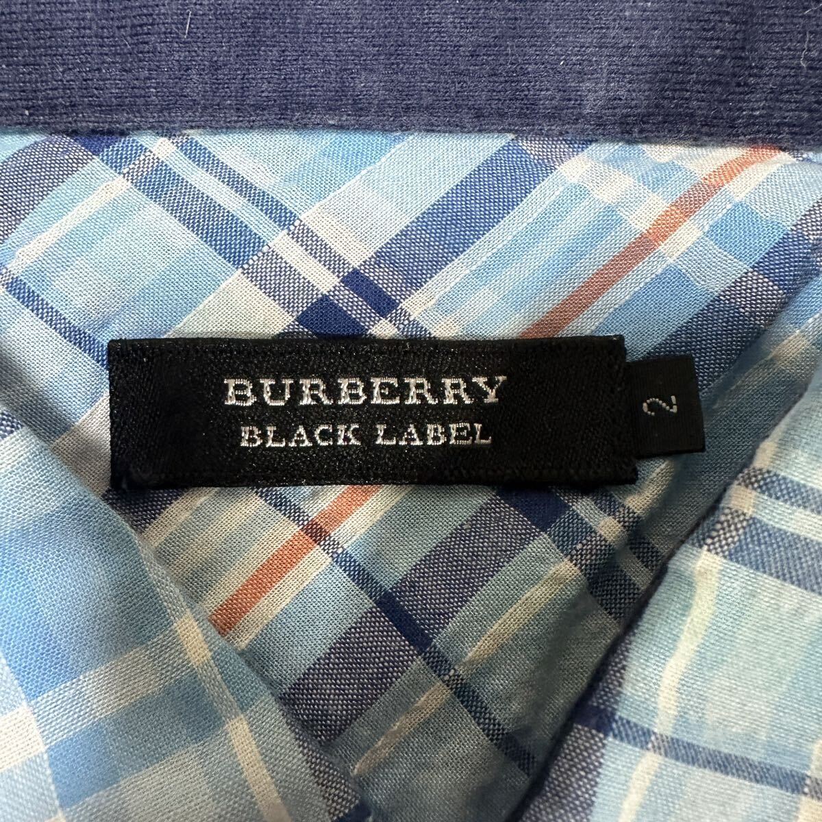 BURBERRY BLACK LABEL Burberry Black Label рубашка с коротким рукавом проверка шланг Logo весна лето материалы размер 3