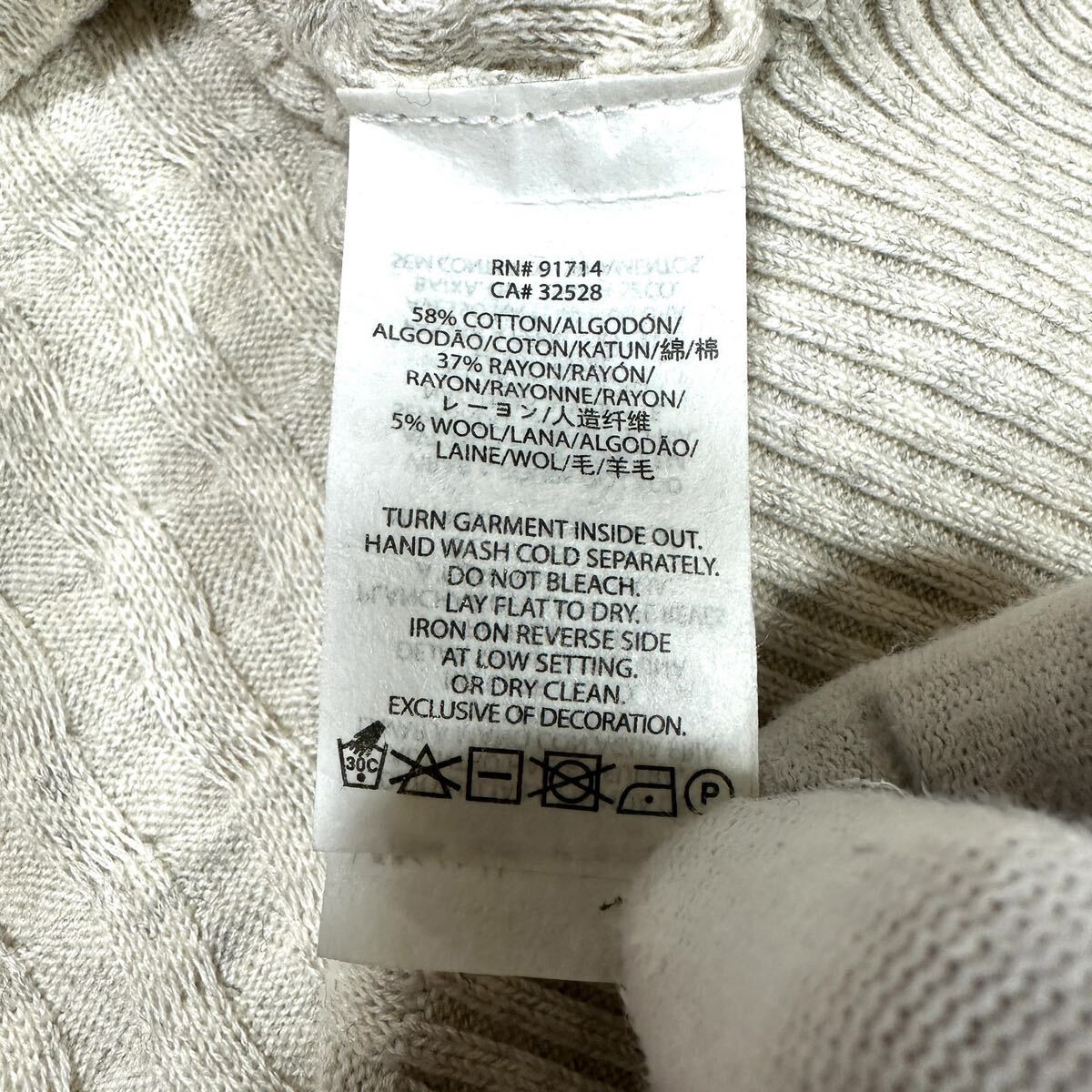 ARMANI EXCHANGE アルマーニエクスチェンジ ニット セーター 薄手 ショールカラー ブランドロゴ Lサイズ_画像8