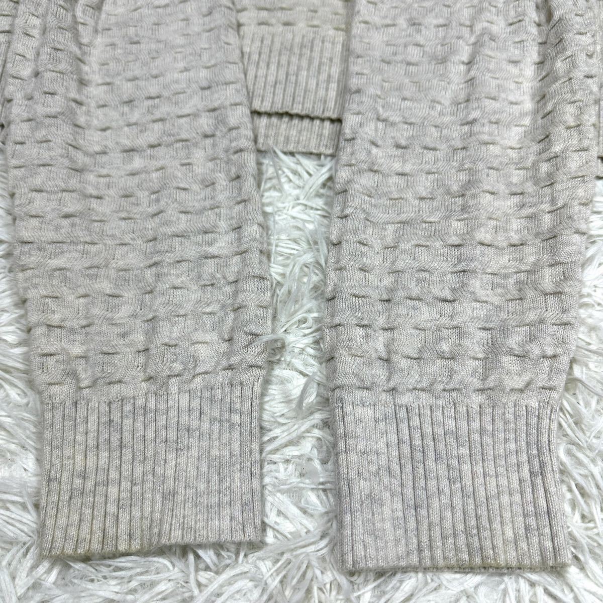 ARMANI EXCHANGE アルマーニエクスチェンジ ニット セーター 薄手 ショールカラー ブランドロゴ Lサイズ_画像4