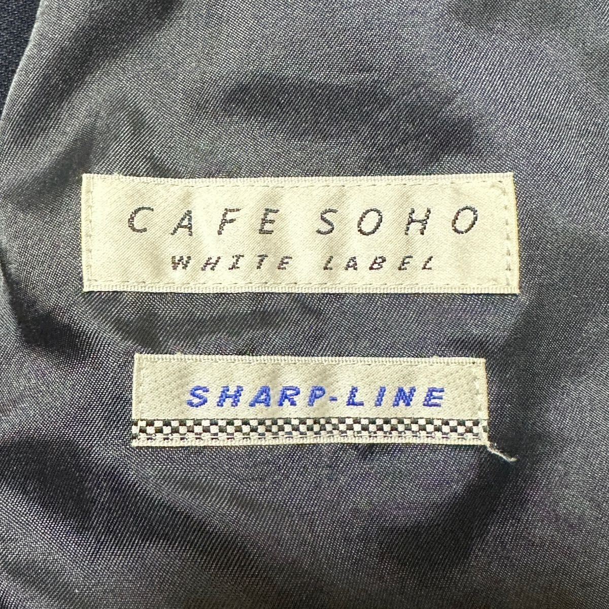 CAFE SOHO カフェソーホー アンコンジャケット テーラード サマージャケット 春夏素材 ボタンデザイン ネイビー Lサイズ_画像9