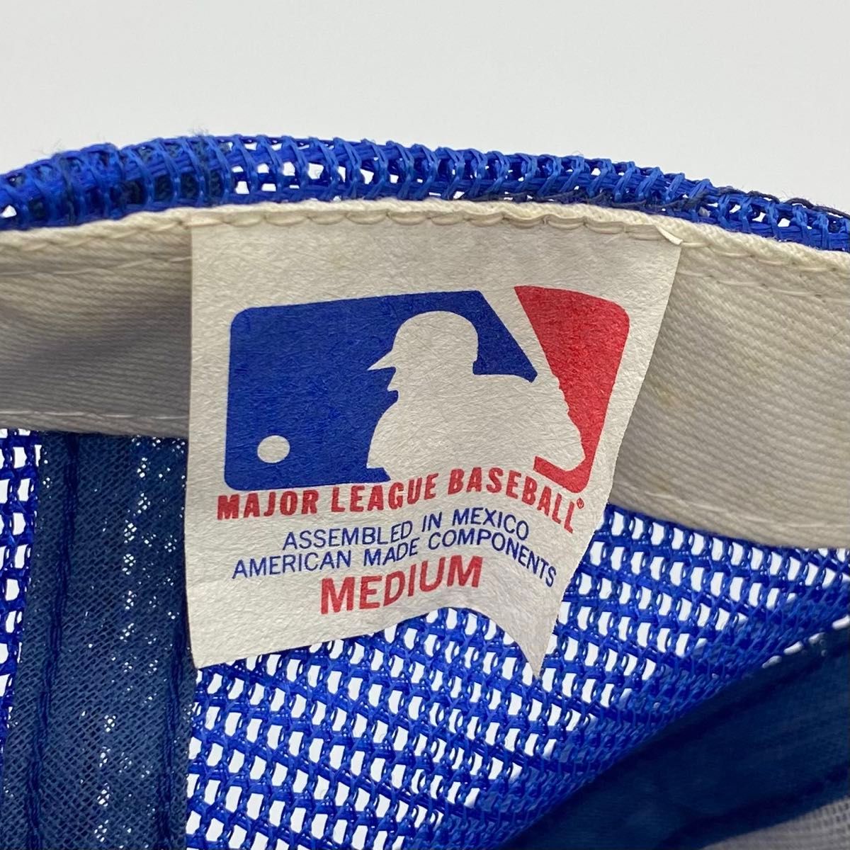 80s~　ヴィンテージ　USA製　MLB　シカゴカブス　刺繍ワッペンロゴ　ベースボールキャップ　スナップバック　6パネル　メッシュ