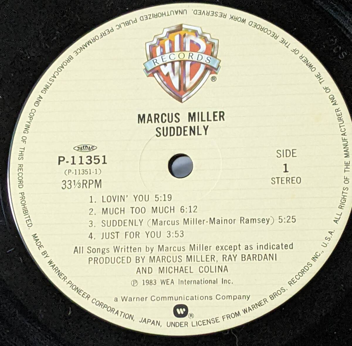 デイヴィッド・サンボーン(AS)参加 80's マーカス・ミラー Marcus Miller (国内盤LP)/ サドゥンリー　 P-11351 1983年_画像4