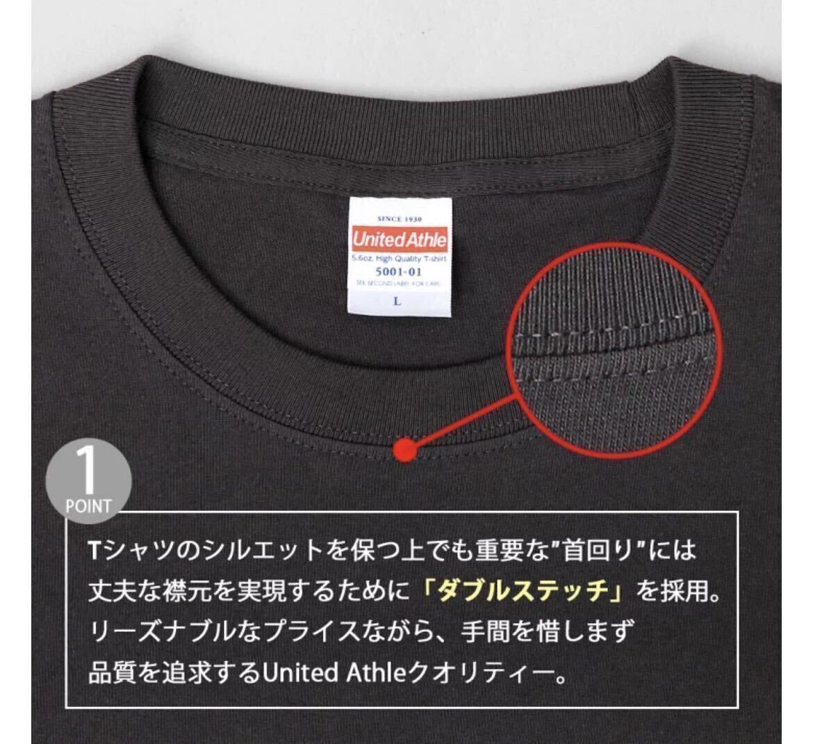 新品未使用 ユナイテッドアスレ 5.6oz 無地 半袖Tシャツ 黒 ブラック S サイズ ３枚セット United Athle_画像6