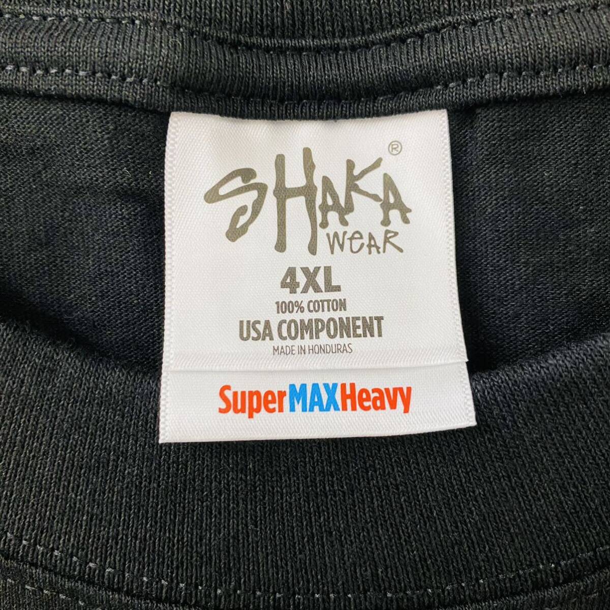 新品 シャカウェア 7.5oz ヘビーウエイト 無地 半袖Tシャツ 黒 ブラック 4XL サイズ ２枚セット　SHAKAWEAR