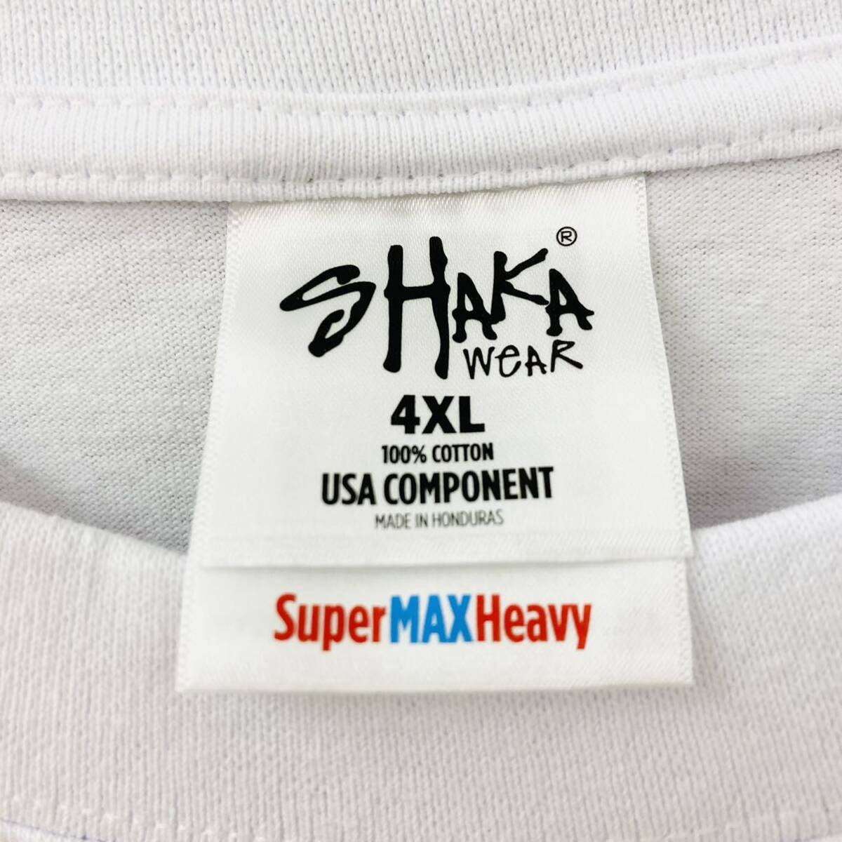 新品 シャカウェア 7.5oz ヘビーウエイト 無地 半袖Tシャツ 白 ホワイト 4XL サイズ ２枚セット　SHAKAWEAR